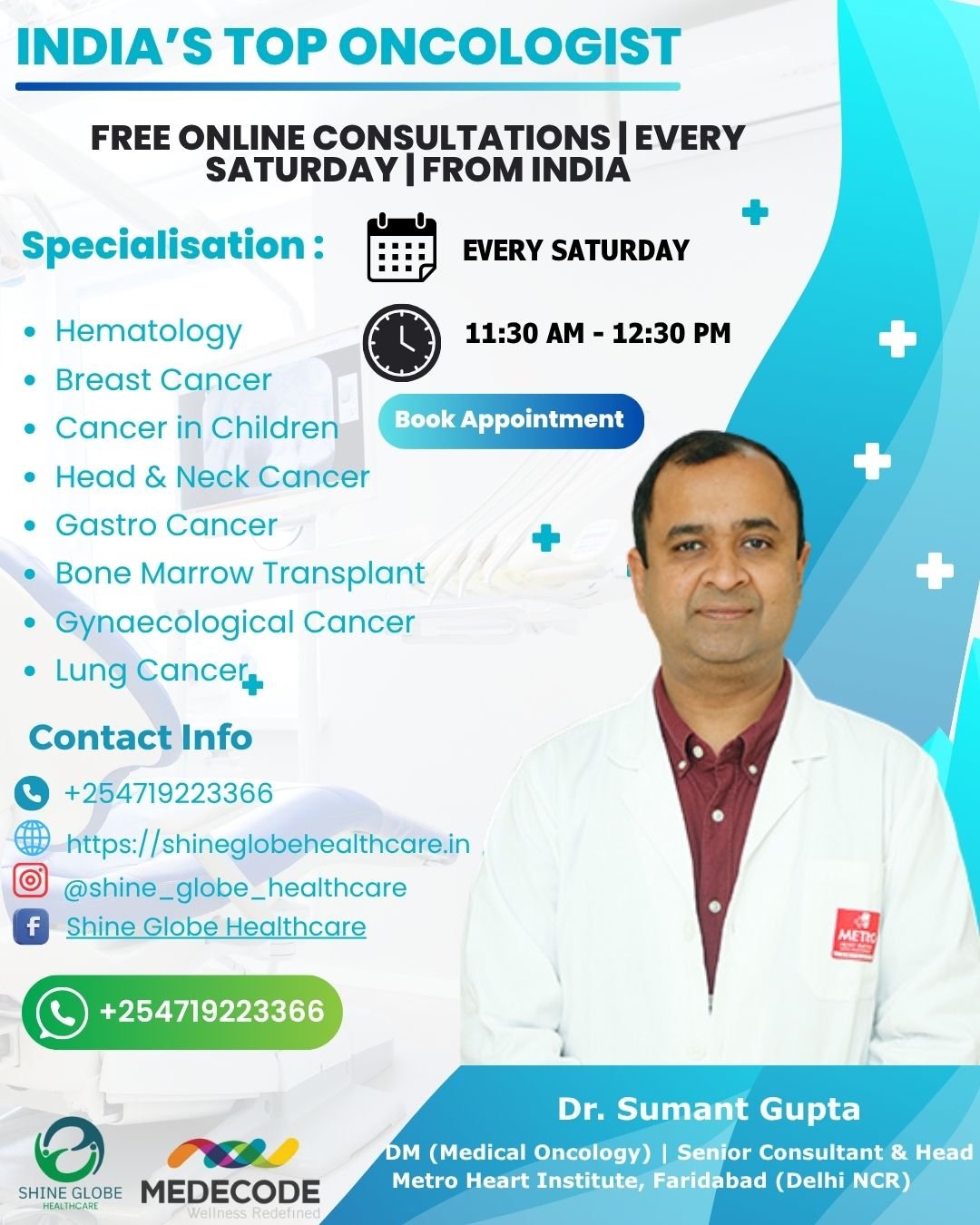 Free Online Cancer Consultation – Every Saturday!